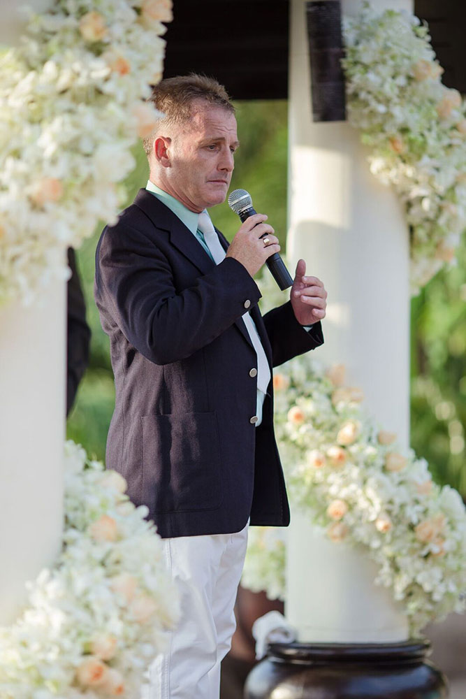 Paul Cunliffe, is an experienced Wedding Celebrant and Master of Ceremonies based out of Phuket Thailand